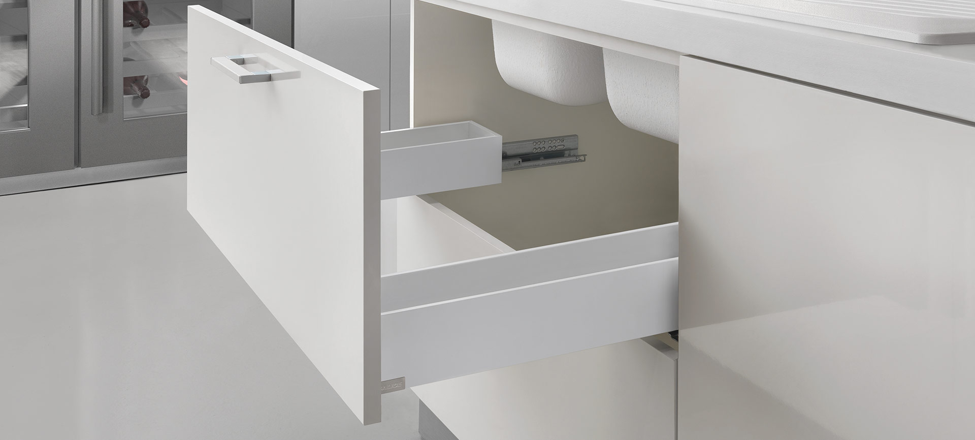 LINEABOX Under-sink - 2-sided drawer - H 101 mm