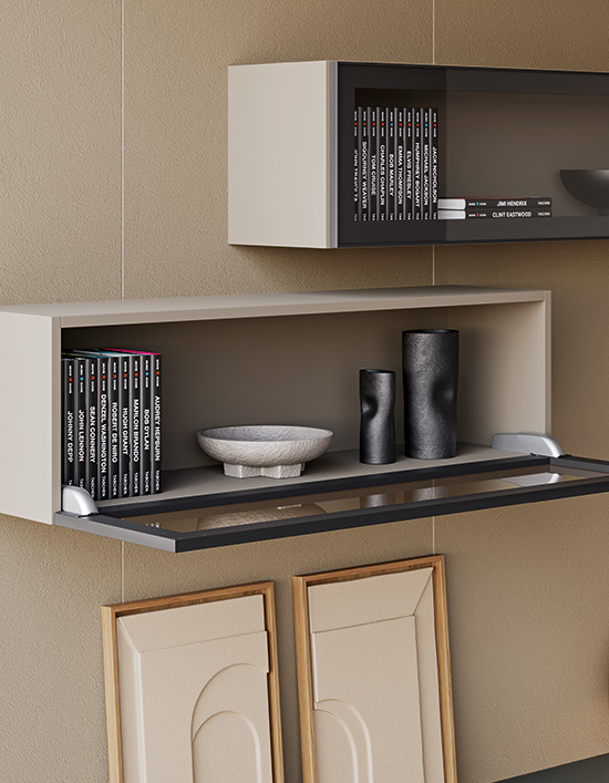 Compactness and functionality for flap doors